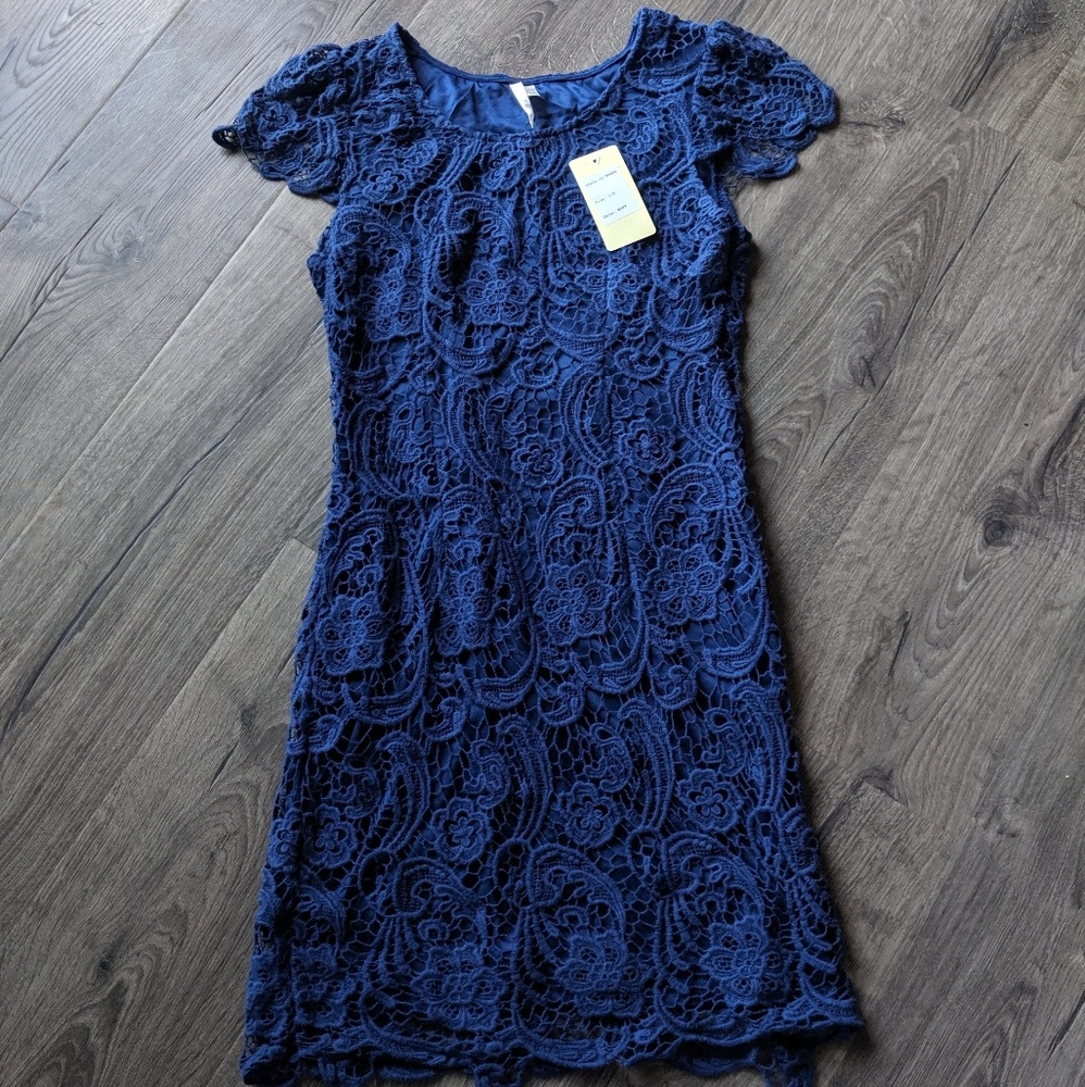 Blue Lace Cocktail Dress NWT